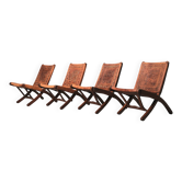 Ensemble de 4 chaises pliantes Angel’s Pazmino, années 1960.