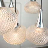 Vintage Italian Crystal and Chrome Chandelier, 70s