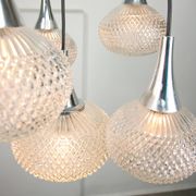 Vintage Italian Crystal and Chrome Chandelier, 70s
