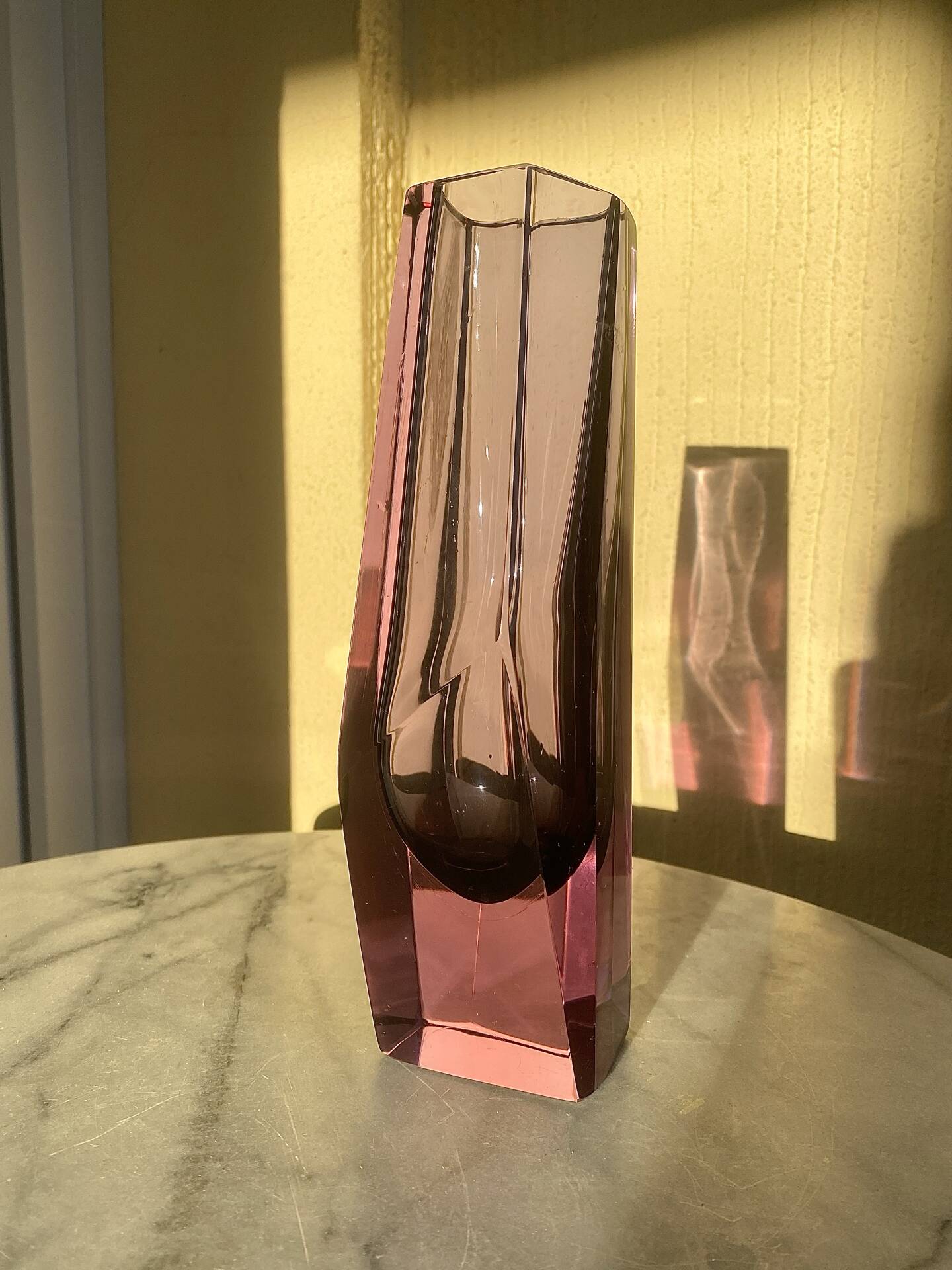 Grand vase murano sommerso 60s verre violine