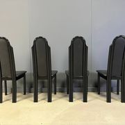 Postmodern lacquered wood Italian dining chairs, 1980s