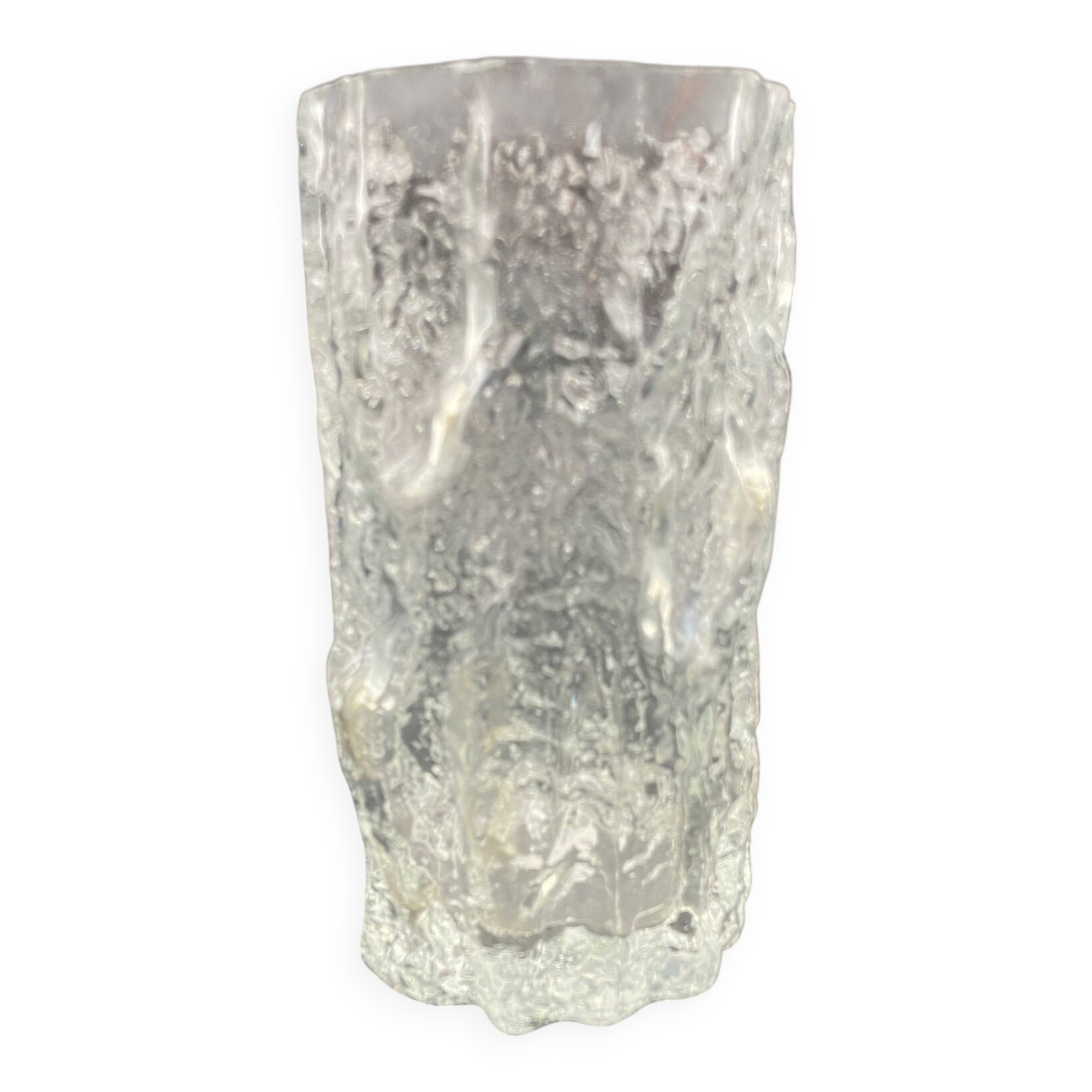 Vase vintage en verre glacé attribué à Georgshütte
