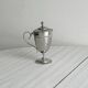Small sugar bowl, metal stainless steel jam pot.