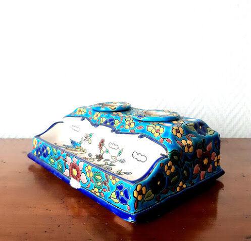 Longwy enamel inkwell