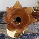 Pair of amber tulip wall sconces
