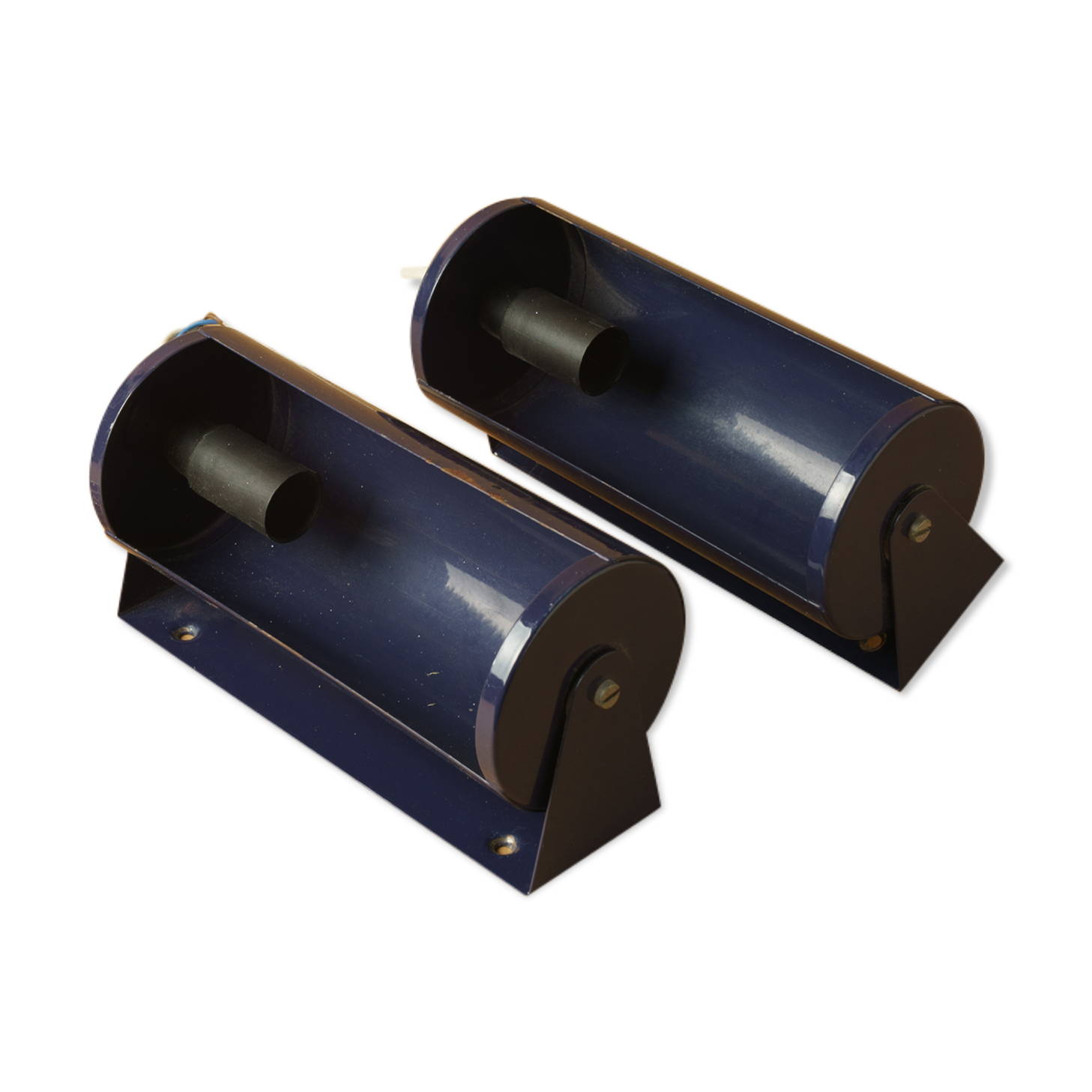 Pair of wall lamps Ikea V413 navy blue vintage design 1980