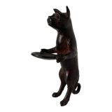 Pockets in the shape of a servant cat in bronze of reddish-brown patina