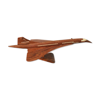 Varnished wooden model of the Concorde airplane