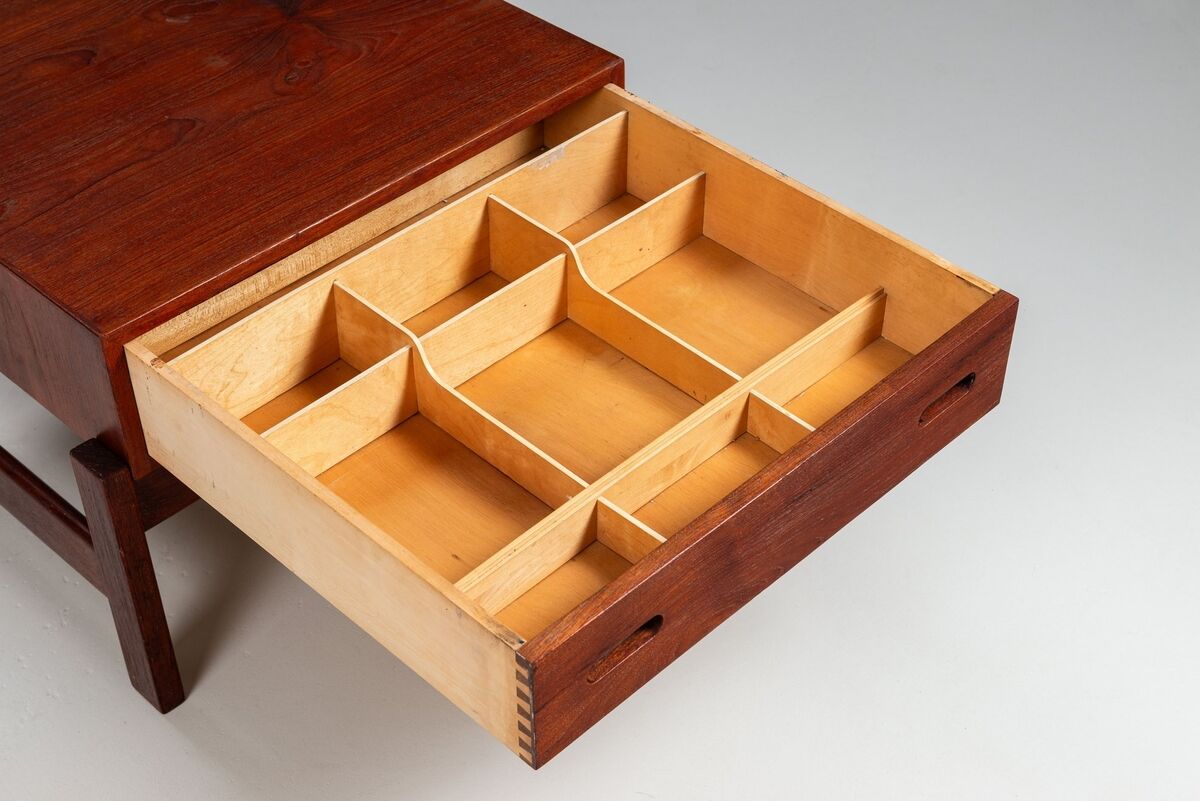 Illum Wikkelso side table in teak Hjorring Mobel Denmark 1960