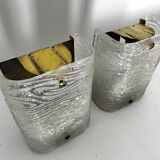 Toni Zuccheri, Mid-Century pair of corteccia Murano glass sconces for Venini. Italy 1960s