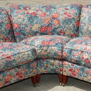 Vintage Howard & Son's London Bridgewater 5-seater fabric corner sofa.
