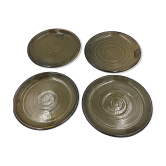 Set of 4 Ben-Ahin ceramic plates