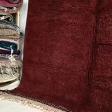 Moroccan Berber carpet Beni Ouarain uni bordeaux 2,98x2.29m