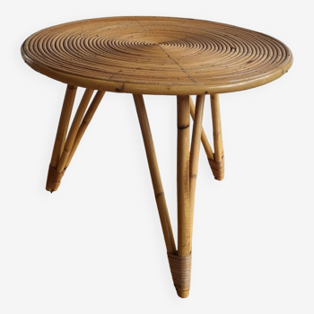 Table basse ronde rotin