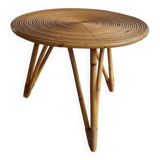 Round rattan coffee table