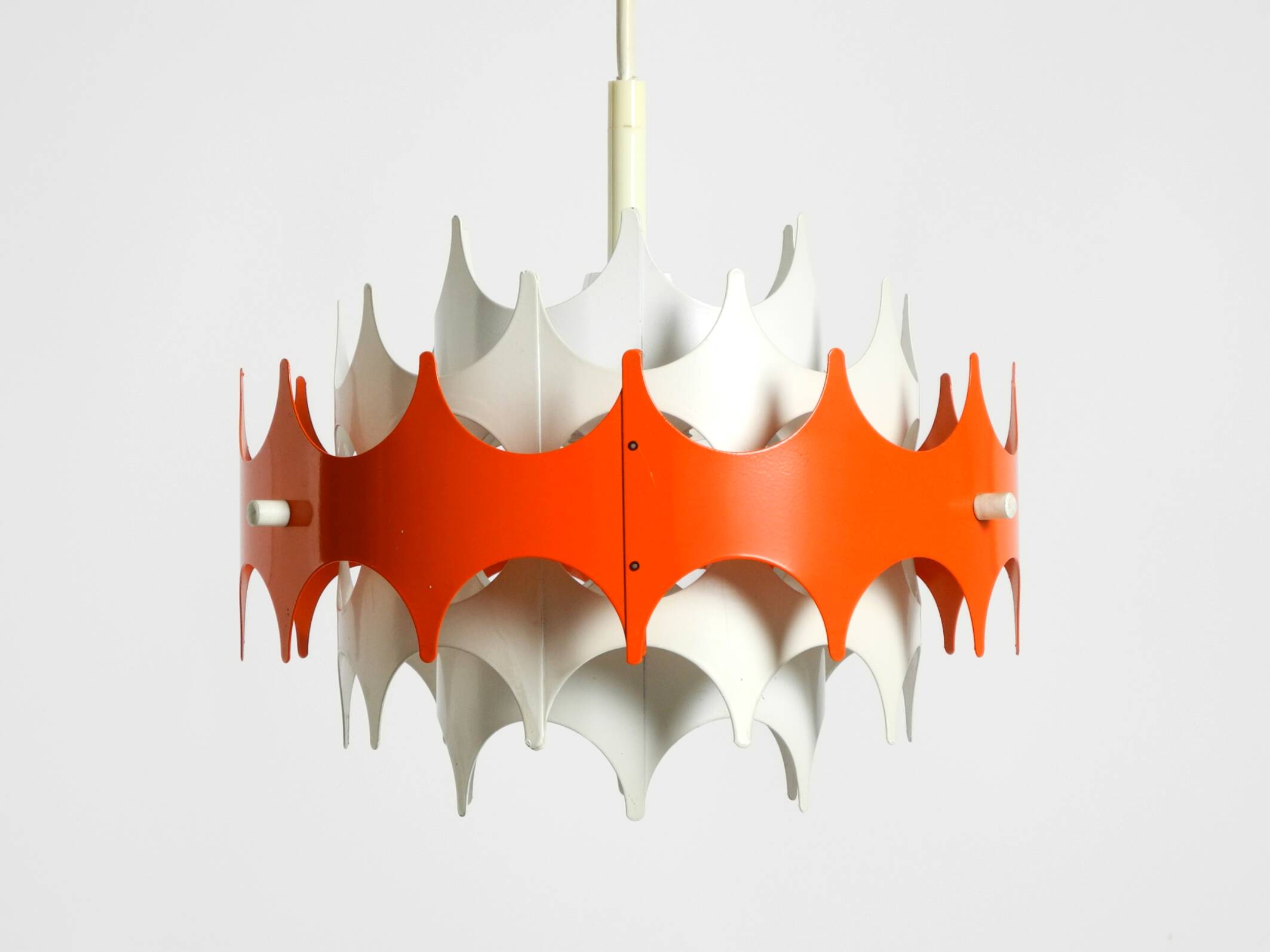 Beautiful small original 1960s Space Age metal pendant lamp by Doria