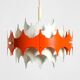 Beautiful small original 1960s Space Age metal pendant lamp by Doria