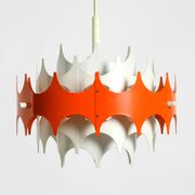 Beautiful small original 1960s Space Age metal pendant lamp by Doria