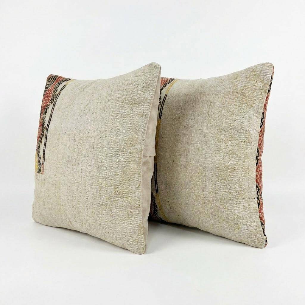 Set of 2 vintage kilim cushion covers 61x61 cm