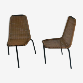 Lot de 2 chaises tripode de Jacques Hitier