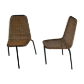 Lot de 2 chaises tripode de Jacques Hitier
