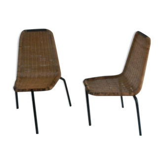 Lot de 2 chaises tripode de Jacques Hitier