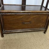 Etagère bibliothèque vintage en rotin et bambou