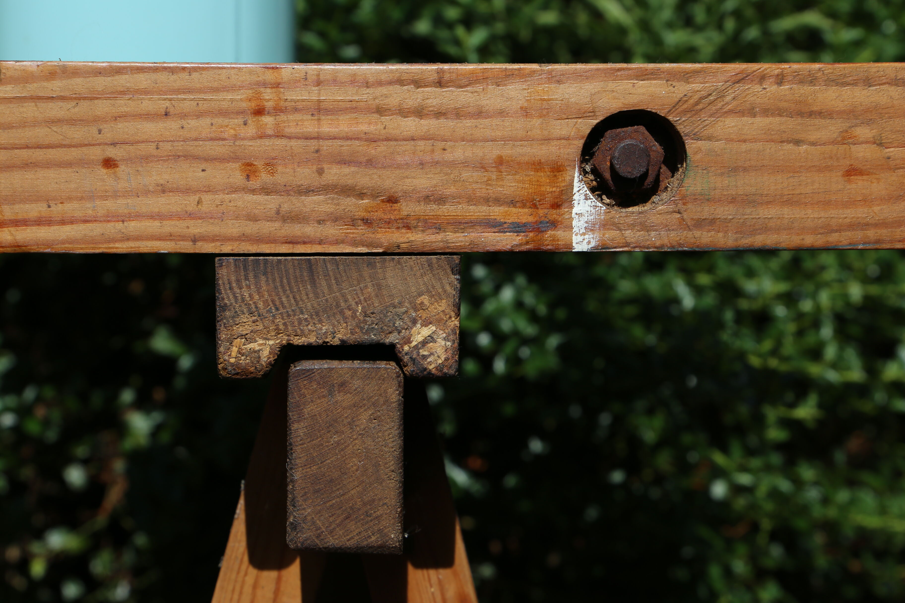 Farm table on trestles, 178 cm x 68 cm