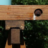 Farm table on trestles, 178 cm x 68 cm