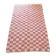 Tapis berbère Béni Ouarain à damiers rose et blanc