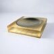 Lucite & rattan ashtray, Christian Dior style, 1970