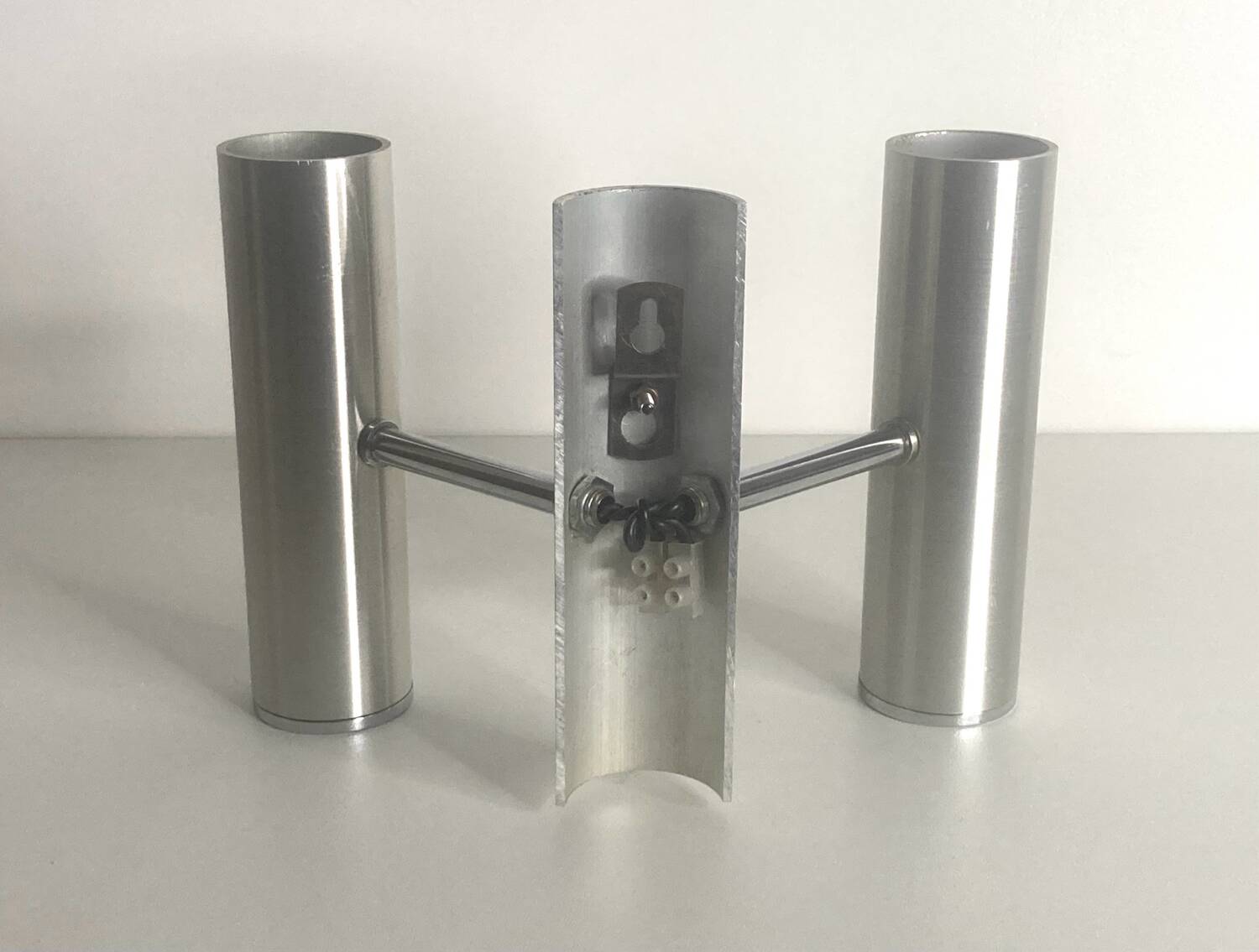 70s brushed steel wall light