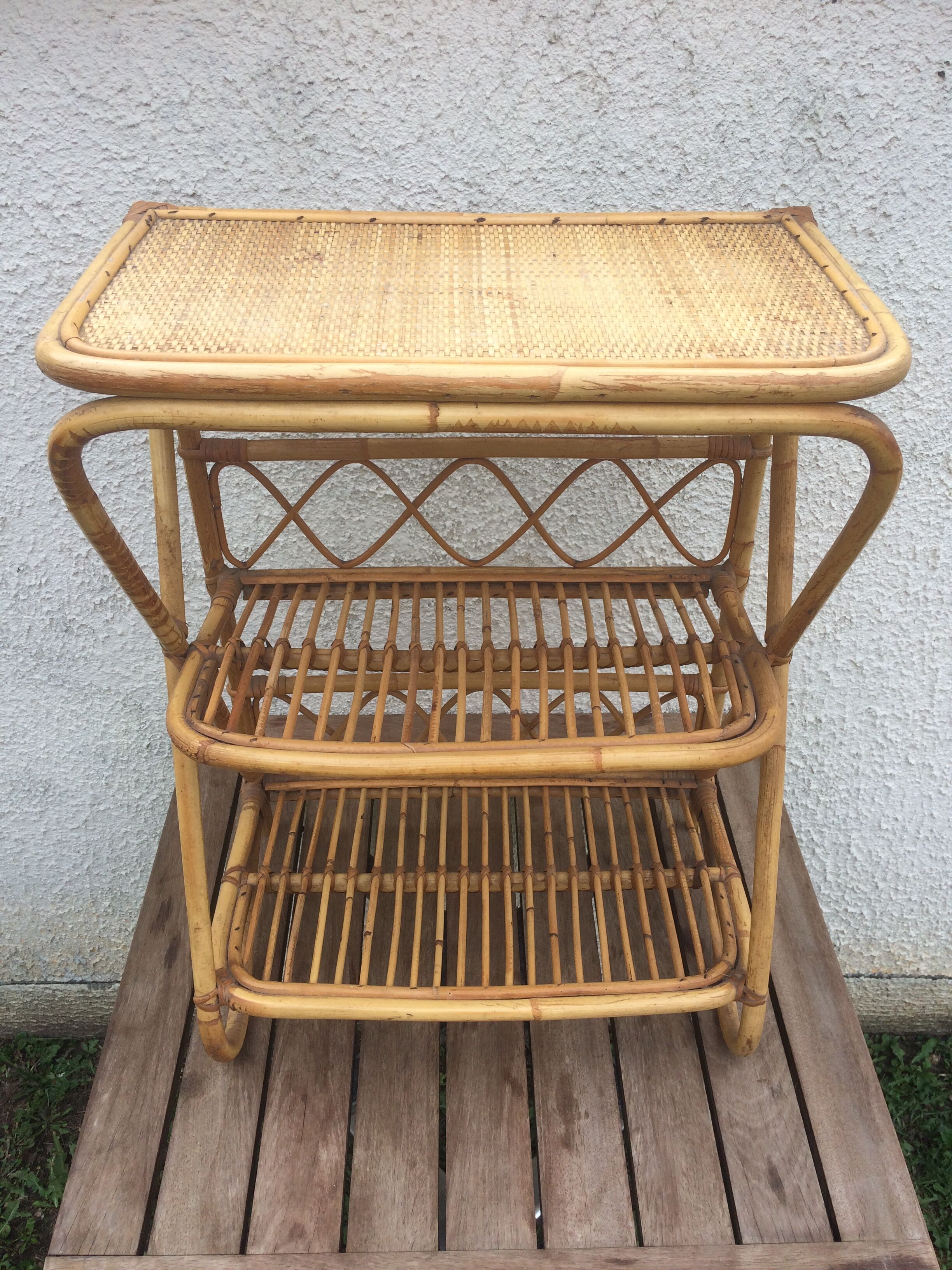 Rattan shelf