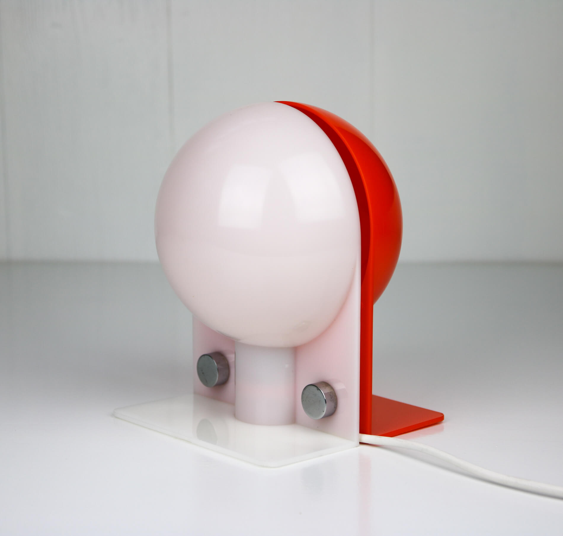 Space Age orange table lamp from Sergio Brazzoli for Guzzini, 1970s