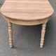 Round extendable dining table stripped in solid cherry wood France 1950