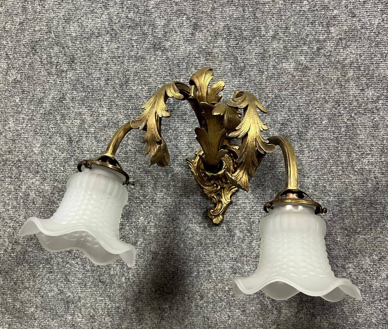 Pair of Napoleon III period wall lights in gilded bronze circa 1880