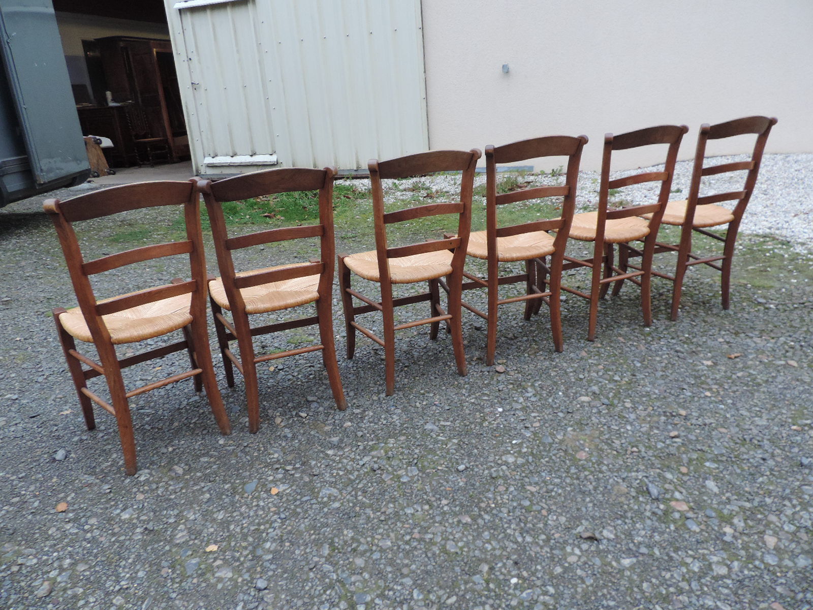 Set of six 1970 oak chairs