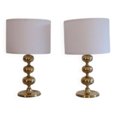 Pair of Scandinavian brass lamps 1970