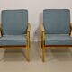 Paire de fauteuils vintage année 60 en hêtre