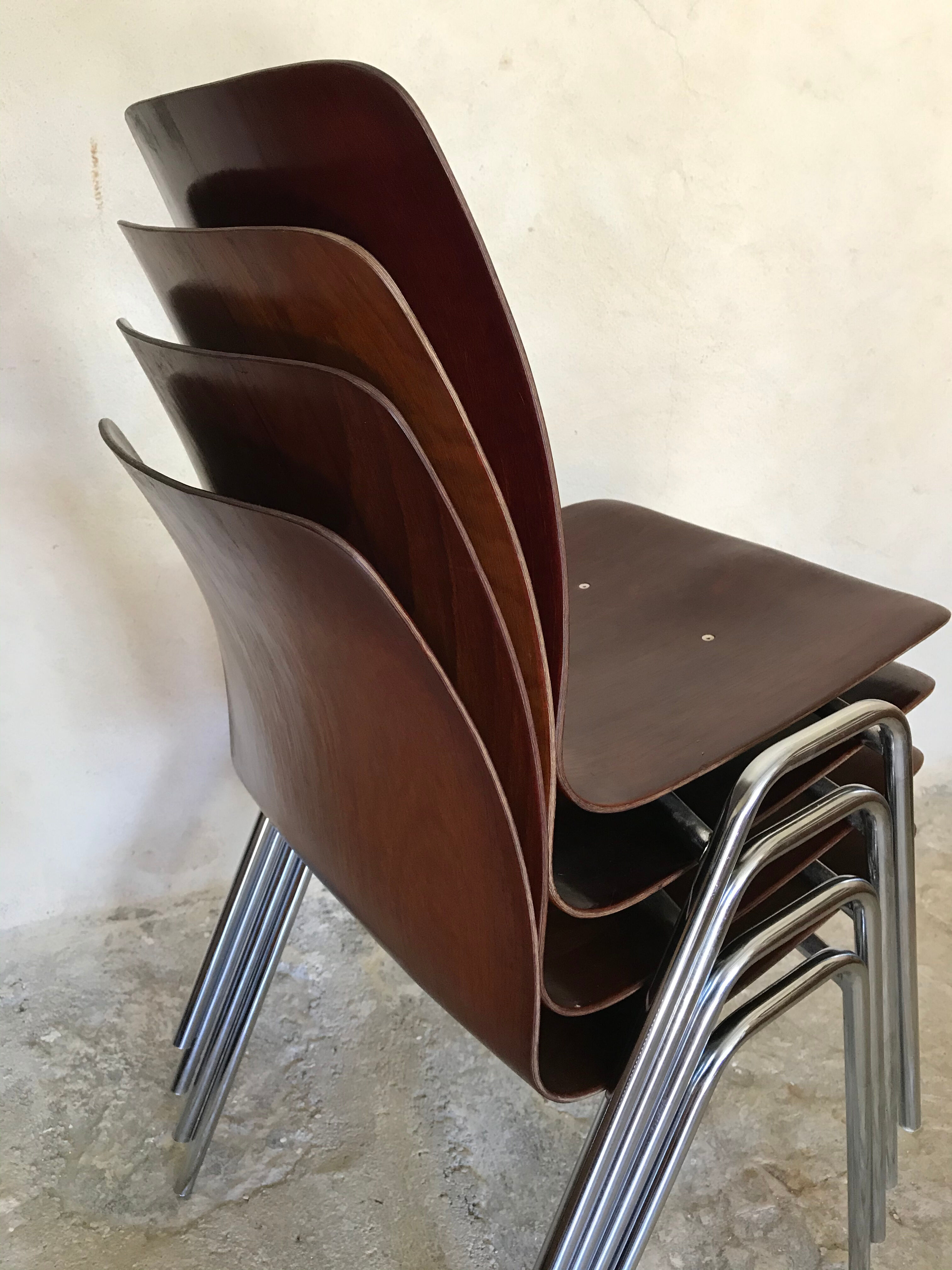 Set of 4 vintage chairs Pagholz West Germany