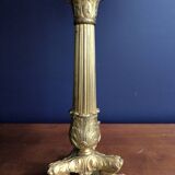 Pair of 19th century bronze candlesticks. Charles X period.