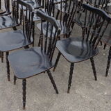 Set of 20 black bistro chairs