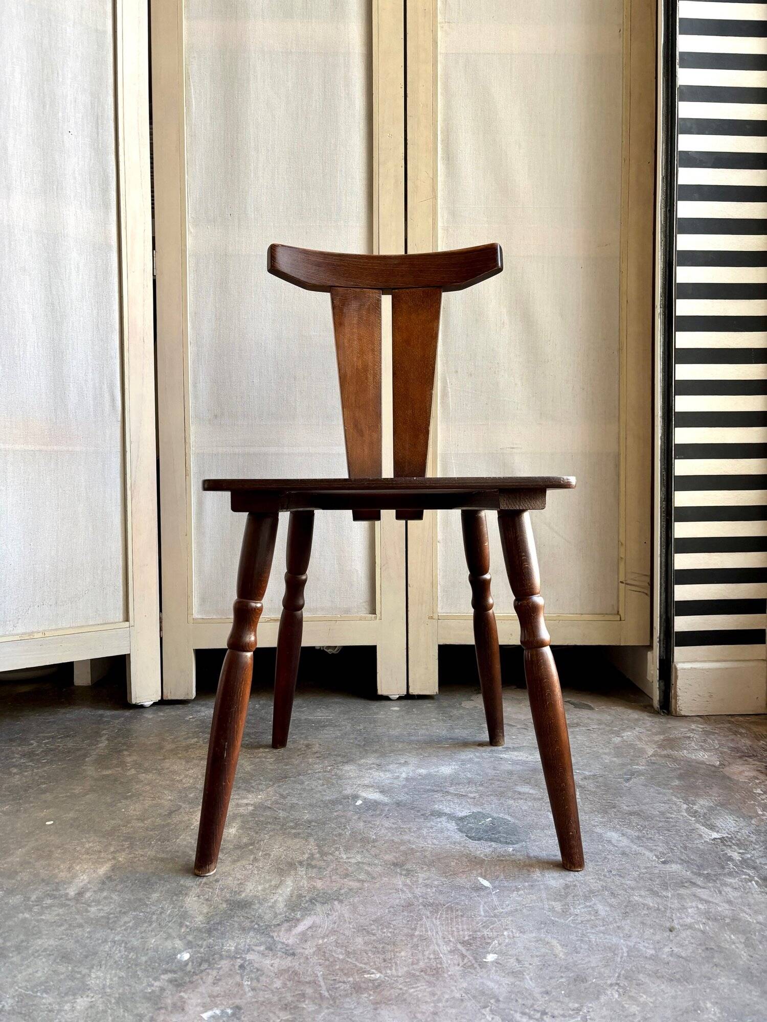 Brutalist chair in dark wood