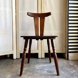 Brutalist chair in dark wood