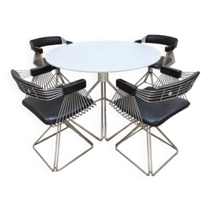 Ensemble table et chaises de salle à manger Delta au design vintage Rudi Verelst Novalux