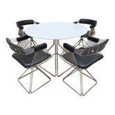 Ensemble table et chaises de salle à manger Delta au design vintage Rudi Verelst Novalux
