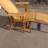 Rattan chaise longue