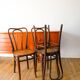Set of 3 bistro chairs in wood and canework signed J. Kohn, Made in Austria, 20th century