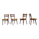 Vintage walnut dining chairs by Mier Topolcany, Czechoslovakia, 1960s, set of 4
