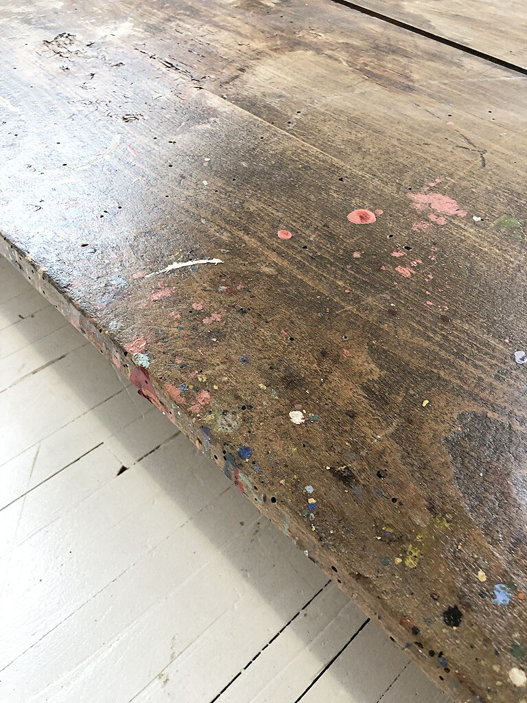 Artist studio oak draper table